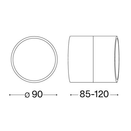 Ideal Lux - LED Vonkajšie nástenné svietidlo OMEGA LED/7W/230V CRI 90 IP54 antracit