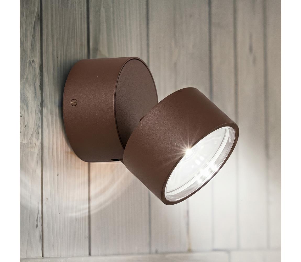 Ideal Lux - LED Vonkajšie Nástenné Svietidlo OMEGA LED/7W/230V CRI 90 IP54 hnedé 285498