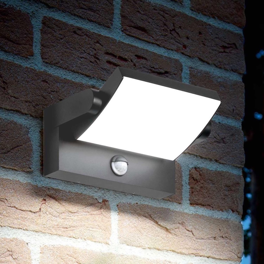Ideal Lux - LED Vonkajšie nástenné svietidlo so senzorom SWIPE LED/21W/230V CRI 90 IP54 antracit