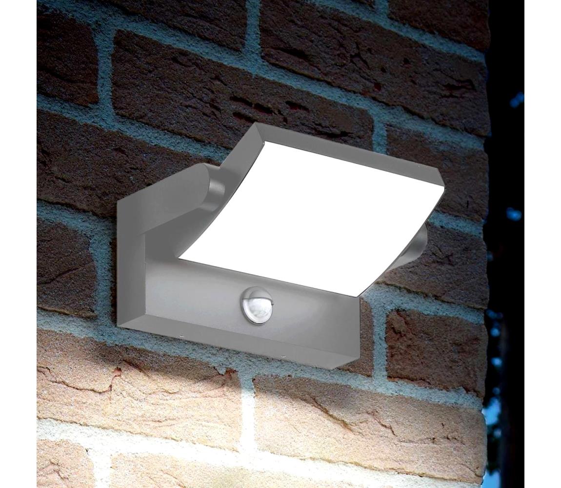 Ideal Lux - LED vonkajšie nástenné svietidlo so senzorom SWIPE LED/21W/230V CRI90 IP54 sivé 326870