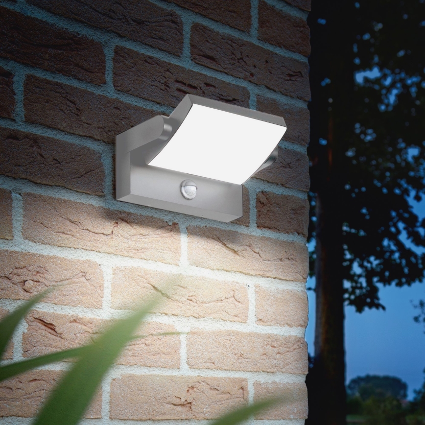 Ideal Lux - LED vonkajšie nástenné svietidlo so senzorom SWIPE LED/21W/230V CRI 90 IP54 sivé
