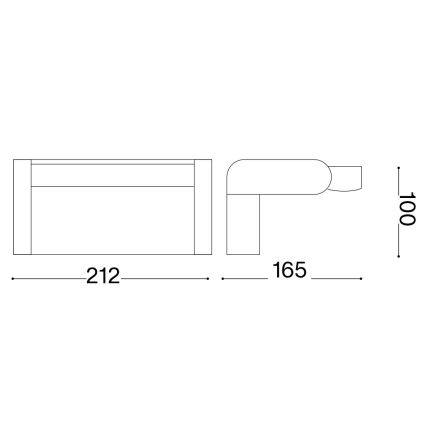 Ideal Lux - LED Vonkajšie nástenné svietidlo SWIPE LED/21W/230V CRI 90 IP54 antracit