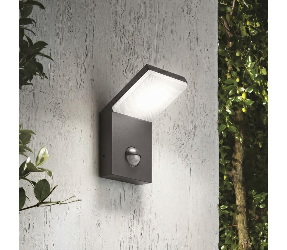 Ideal Lux - LED vonkajšie svietidlo so senzorom STYLE LED/9W/230V CRI 90 IP54 antracit 221519