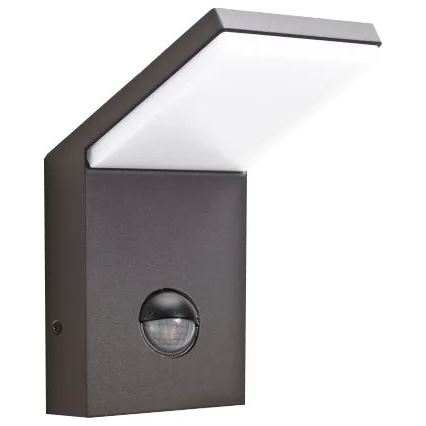 Svietidlo s uhlovo ohnutým ramenom a štvorcovou základňou s otvorom. Rozmery: 100 x 105 x 170 mm.