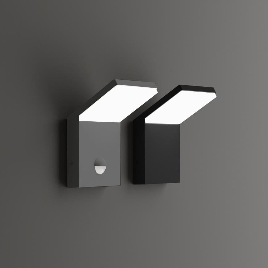 Ideal Lux - LED vonkajšie svietidlo so senzorom STYLE LED/9W/230V 4000K CRI 90 IP54 antracit