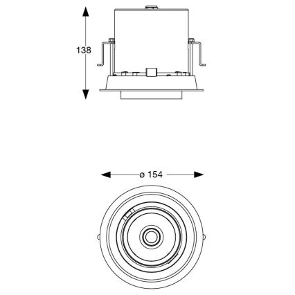 Ideal Lux - LED zapustené bodové svietidlo NOVA LED/30W/230V 3000K CRI 90, priemer 15,4 cm, biela
