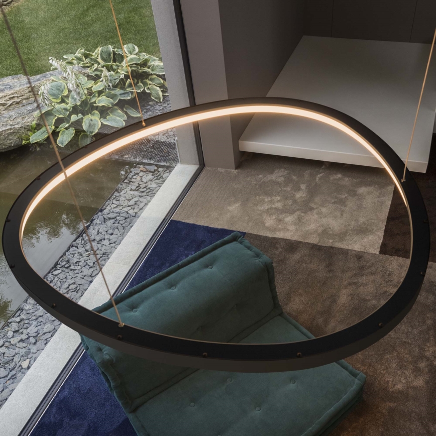Ideal Lux - LED závesný luster na lane GEMINI LED/78W/230V 2700K pr. 105 cm CRI 90 čierny