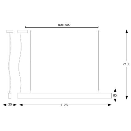 Ideal Lux - LED závesný luster na lanku OFFICE LED/30W/230V 4000K CRI 90 čierna