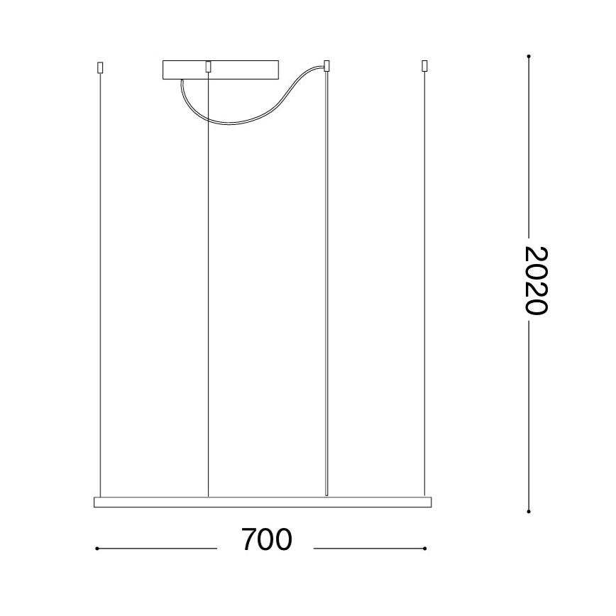 Ideal Lux - Závesný LED luster s lankom ORACLE SLIM LED/44W/230V 3000K CRI 90 70x70 cm zlatá