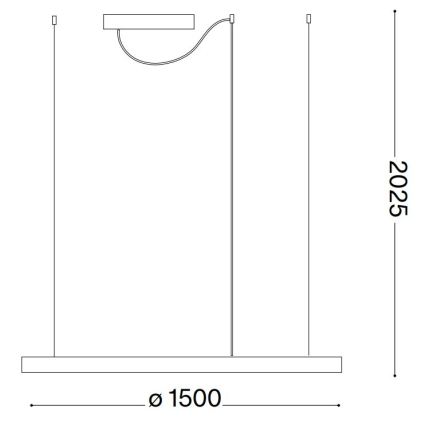 Ideal Lux - LED luster na lanku ORACLE SLIM LED/83W/230V 3000K CRI 90 pr. 150 cm biela