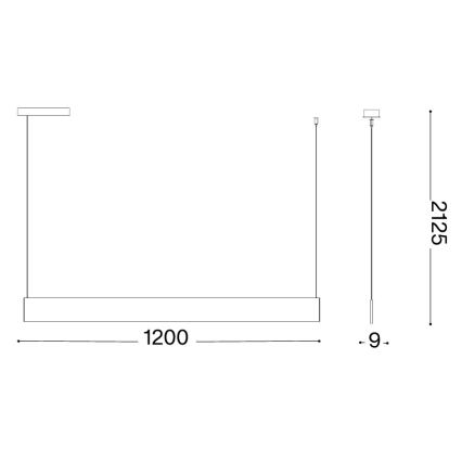 Ideal Lux - LED závesný luster na lanku STEEL LED/24W/230V 3000K CRI 90 120 cm biela