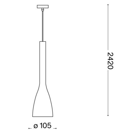 Ideal Lux - Luster FLUT na lanku 1xE14/40W/230V, priemer 10,5 cm, biely