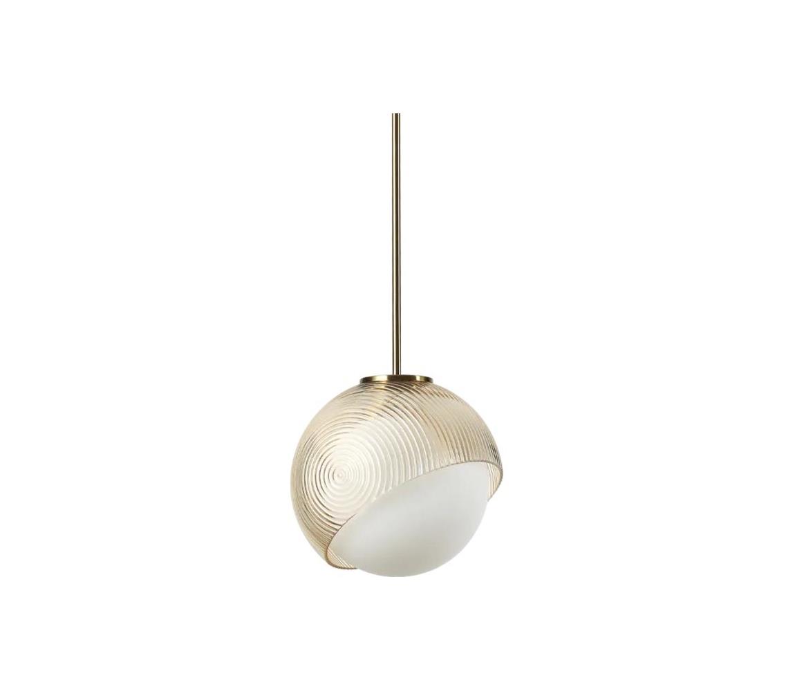 Ideal Lux - Luster na lanku BLOOM 1xE27/42W/230V pr. 22 cm zlatá/dymová béžová 366661