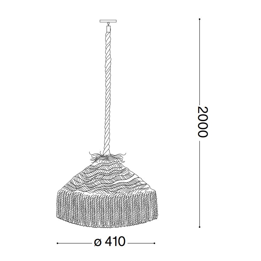 Ideal Lux - Luster na lanku CANAPA 1xE27/15W/230V pr. 41 cm hnedá