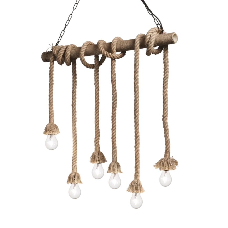 Ideal Lux - Luster na lanku CANAPA 6xE27/15W/230V hnedá