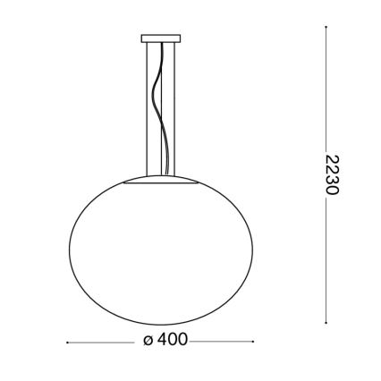 Ideal Lux - Luster na lanku CANDY 1xE27/42W/230V pr. 40 cm biela