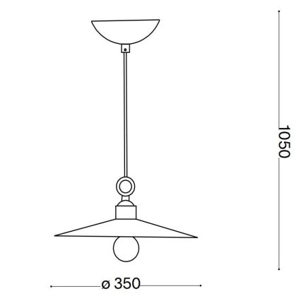 Ideal Lux - Luster na lanku CANTINA 1xE27/42W/230V pr. 35 cm meď