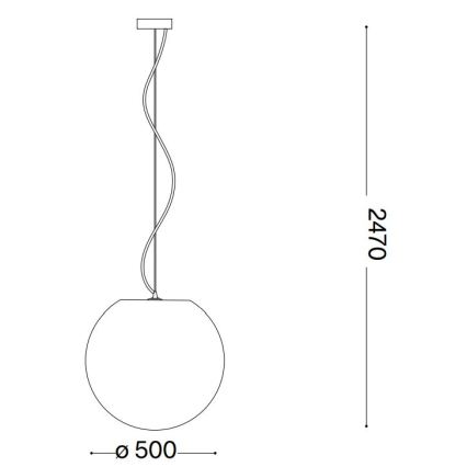 Ideal Lux - Luster na lanku CARTA 1xE27/25W/230V pr. 50 cm biela