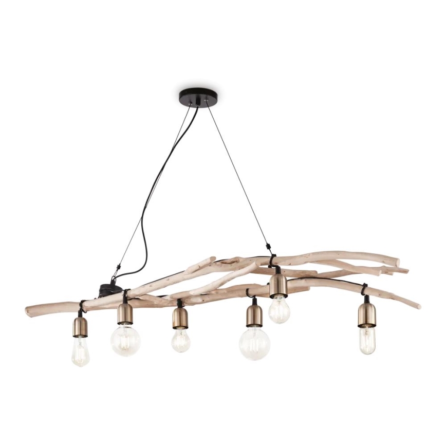Ideal Lux - Luster na lanku DRIFTWOOD 6xE27/60W/230V guava