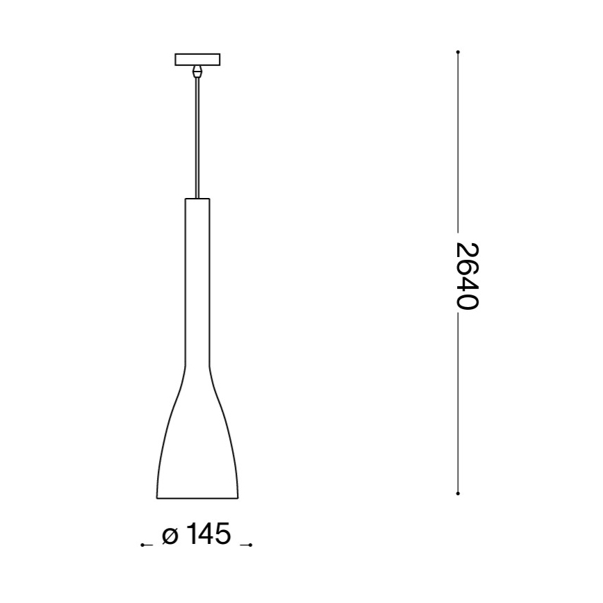 Ideal Lux - Luster na lanku FLUT 1xE27/60W/230V priemer 14,5 cm čierna