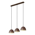 Ideal Lux - Luster na lanku FOLK 3xE27/60W/230V hnedá