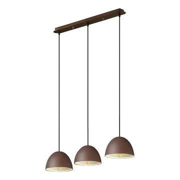 Ideal Lux - Luster na lanku FOLK 3xE27/60W/230V hnedá
