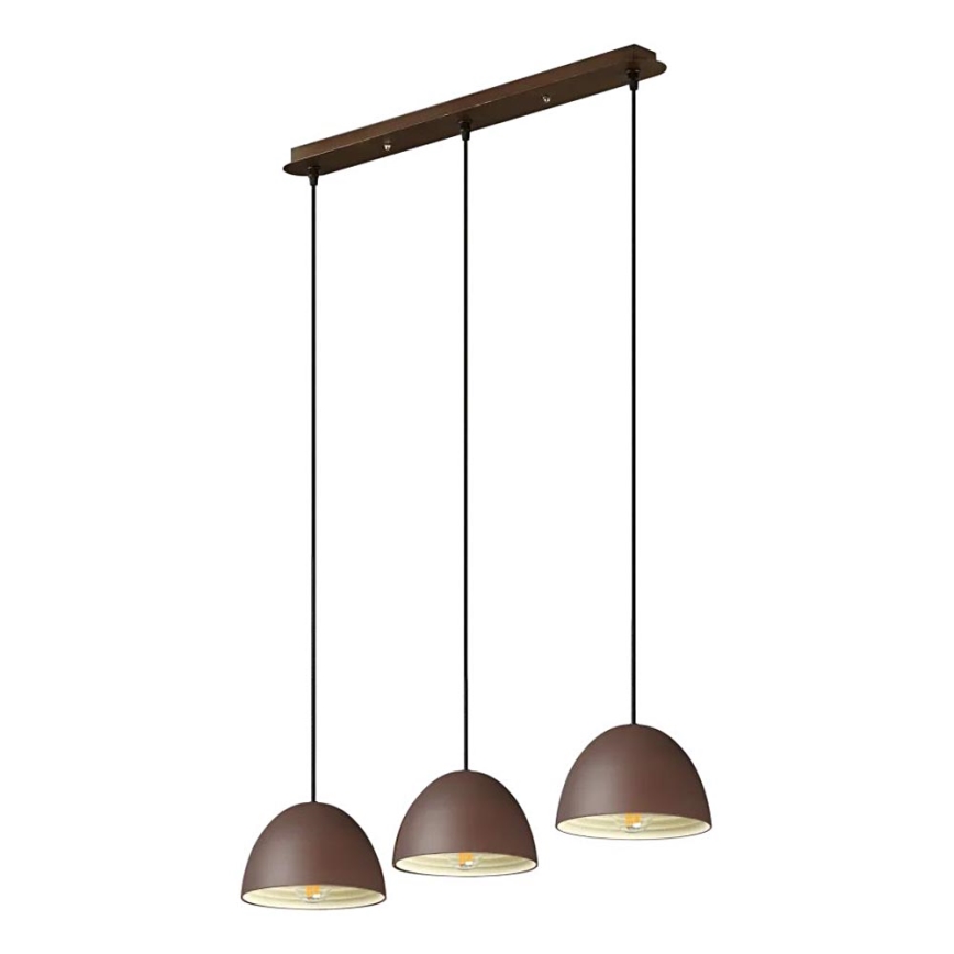 Ideal Lux - Luster na lanku FOLK 3xE27/60W/230V hnedá