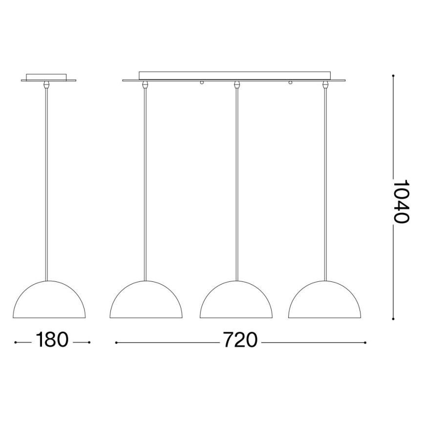 Ideal Lux - Luster na lanku FOLK 3xE27/60W/230V hnedá