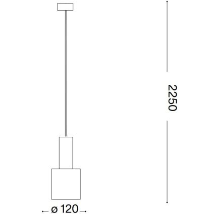 Ideal Lux - Luster na lanku HOLLY 1xE27/60W/230V pr. 12 cm čierna
