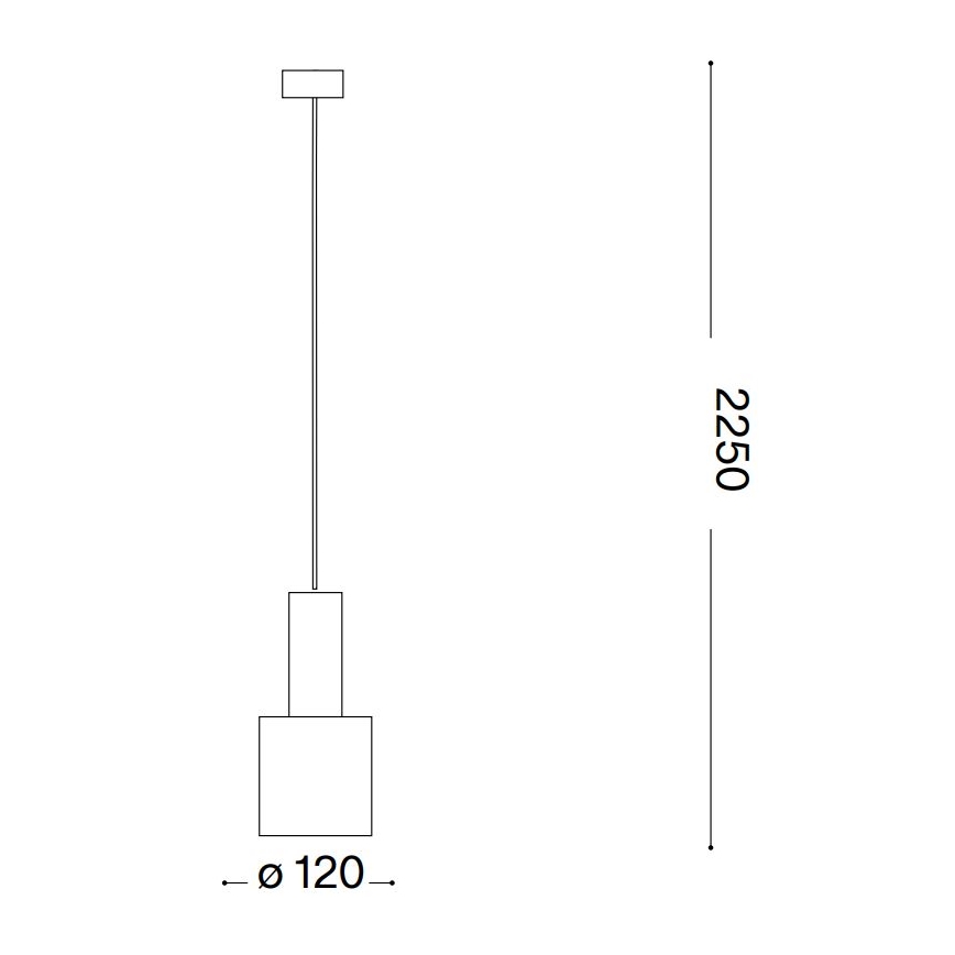 Ideal Lux - Luster na lanku HOLLY 1xE27/60W/230V pr. 12 cm čierna