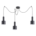 Ideal Lux - Luster na lanku HOLLY 3xE27/60W/230V pavúk čierna