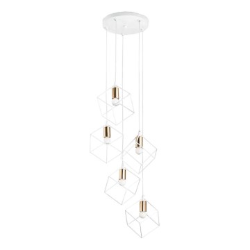 Ideal Lux - Luster na lanku ICE 5xE27/60W/230V pr. 50 cm biela