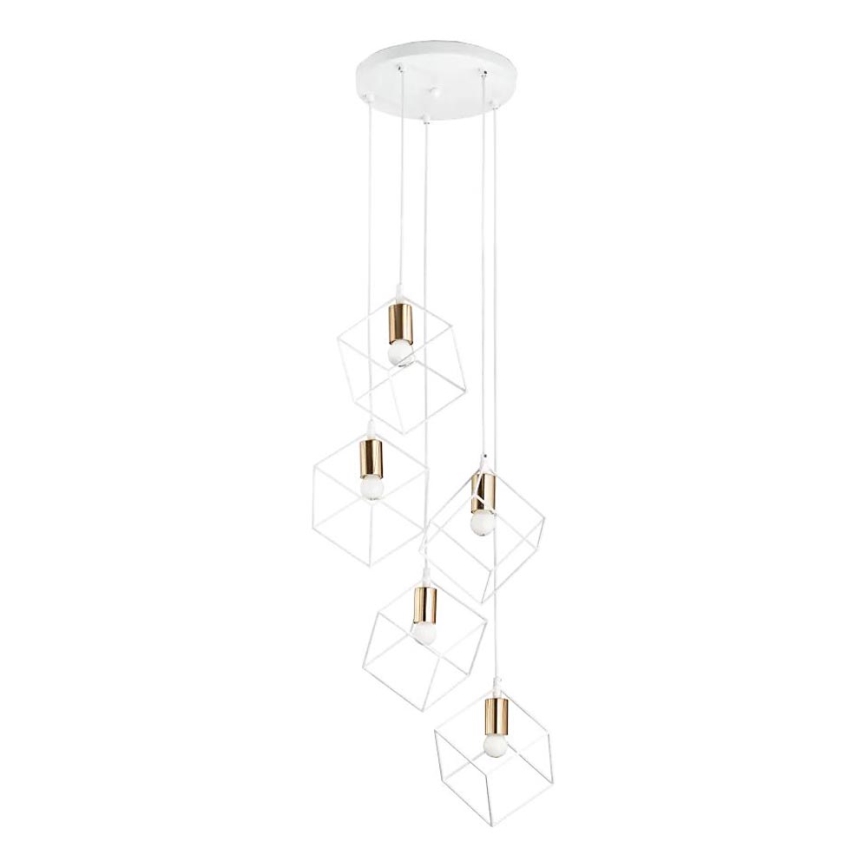 Ideal Lux - Luster na lanku ICE 5xE27/60W/230V pr. 50 cm biela