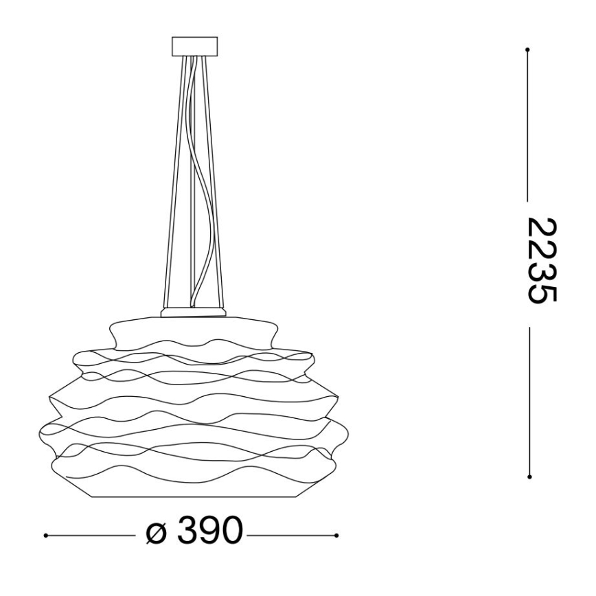 Ideal Lux - Luster na lanku KARMA 1xE27/60W/230V pr. 39 cm biela