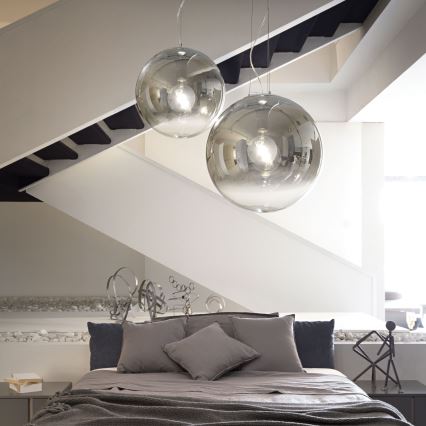 Ideal Lux - Luster na lanku MAPA 1xE27/42W/230V pr. 50 cm šedá/dymová
