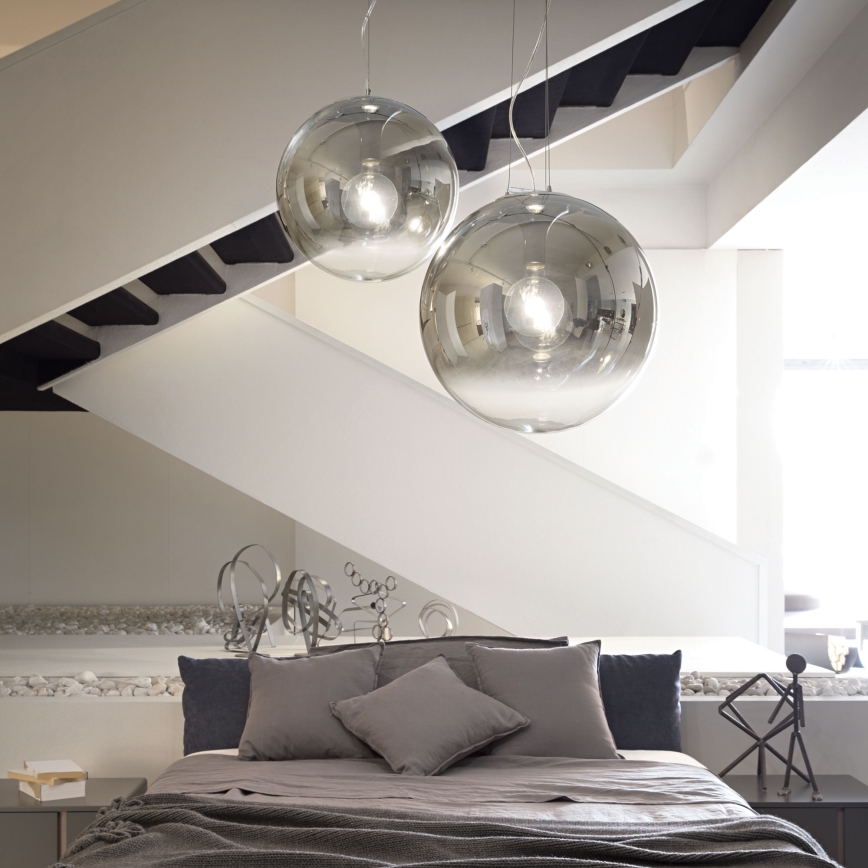 Ideal Lux - Luster na lanku MAPA 1xE27/42W/230V pr. 50 cm šedá/dymová