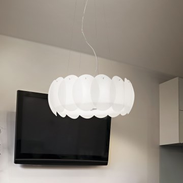 Ideal Lux - Luster na lanku OVALINO 8xE27/60W/230V priemer 55 cm biely