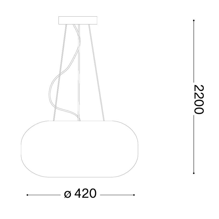 Ideal Lux - Luster na lanku ULISSE 3xE27/60W/230V pr. 42 cm biely