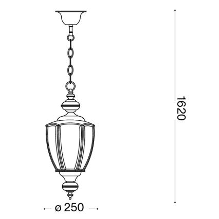 Ideal Lux - Luster na reťazi 1xE27/60W/230V pr. 25 cm lesklý chróm