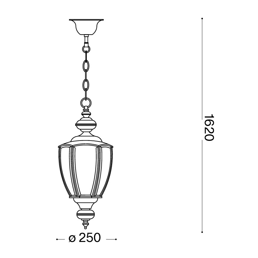 Ideal Lux - Luster na reťazi 1xE27/60W/230V pr. 25 cm lesklý chróm