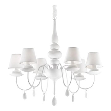 Ideal Lux - Luster na reťazi BLANCHE 6xE14/40W/230V pr. 75 cm biela