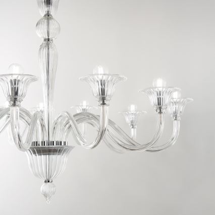 Ideal Lux - Luster na reťazi BRIGITTA 12xE14/40W/230V pr. 120 cm číra