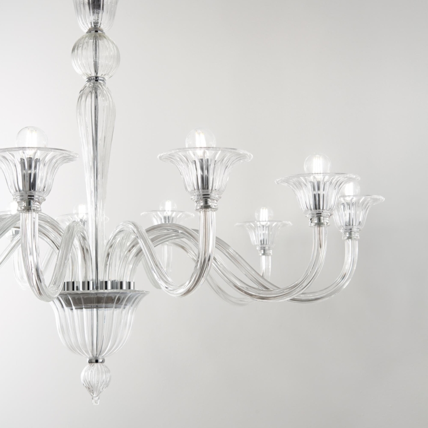 Ideal Lux - Luster na reťazi BRIGITTA 12xE14/40W/230V pr. 120 cm číra