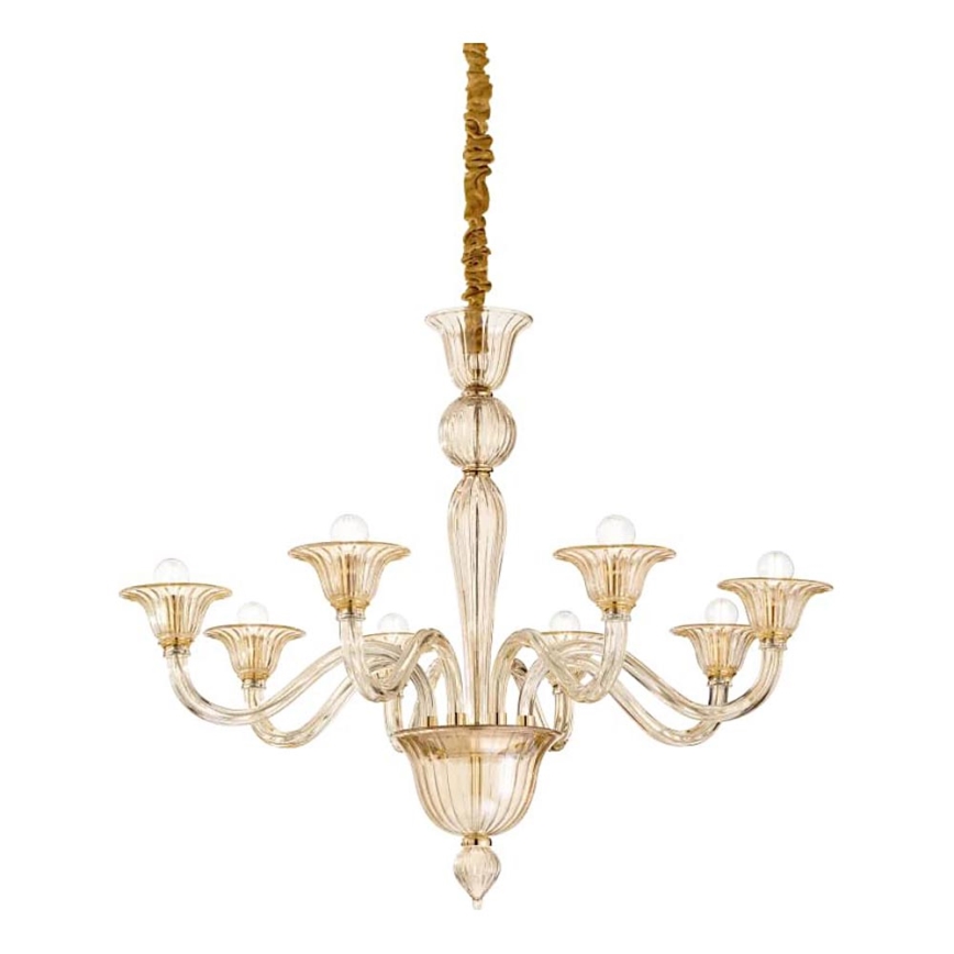 Ideal Lux - Luster na reťazi BRIGITTA 8xE14/40W/230V pr. 89 cm mosadz