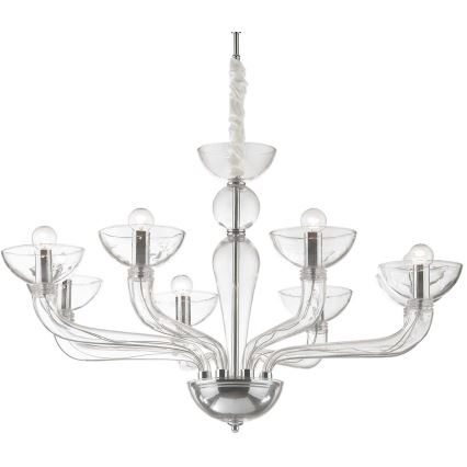 Ideal Lux - Luster na reťazi CASANOVA 8xE14/40W/230V pr. 88 cm číra