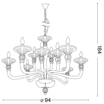 Ideal Lux - Luster na reťazi DANIELI 12xE14/40W/230V pr. 94 cm číra
