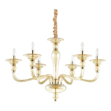 Ideal Lux - Luster na reťazi DANIELI 6xE14/40W/230V pr. 85 cm mosadz