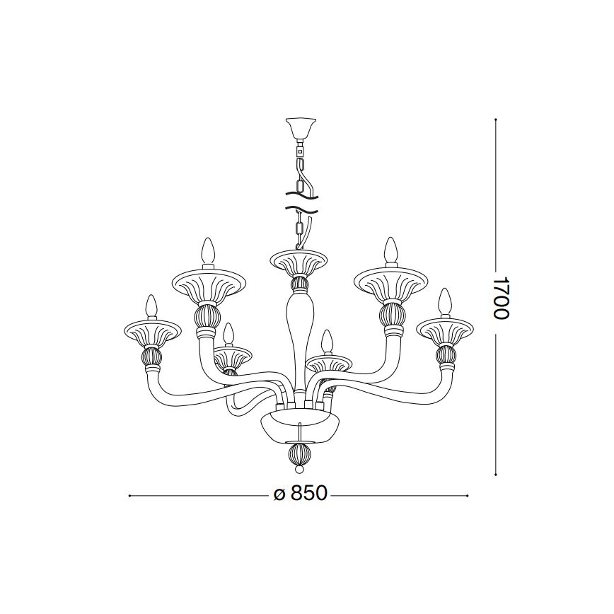 Ideal Lux - Luster na reťazi DANIELI 6xE14/40W/230V pr. 85 cm mosadz