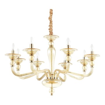 Ideal Lux - Luster na reťazi DANIELI 8xE14/40W/230V pr. 85 cm mosadz