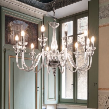 Ideal Lux - Luster na reťazi DOGE 12xE14/40W/230V pr. 91 cm lesklý chróm